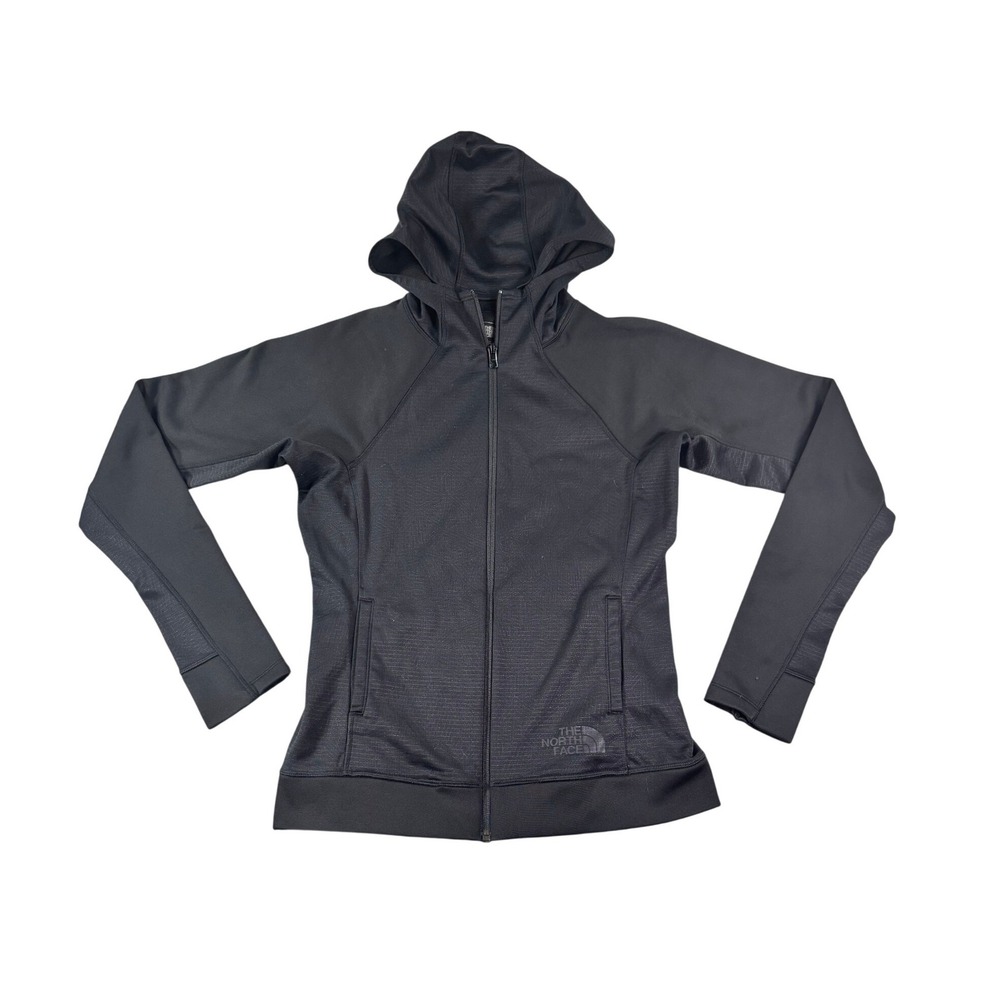 The North Face FlashDry Full Zip Hoodie Black Womens Small Textured Jacket